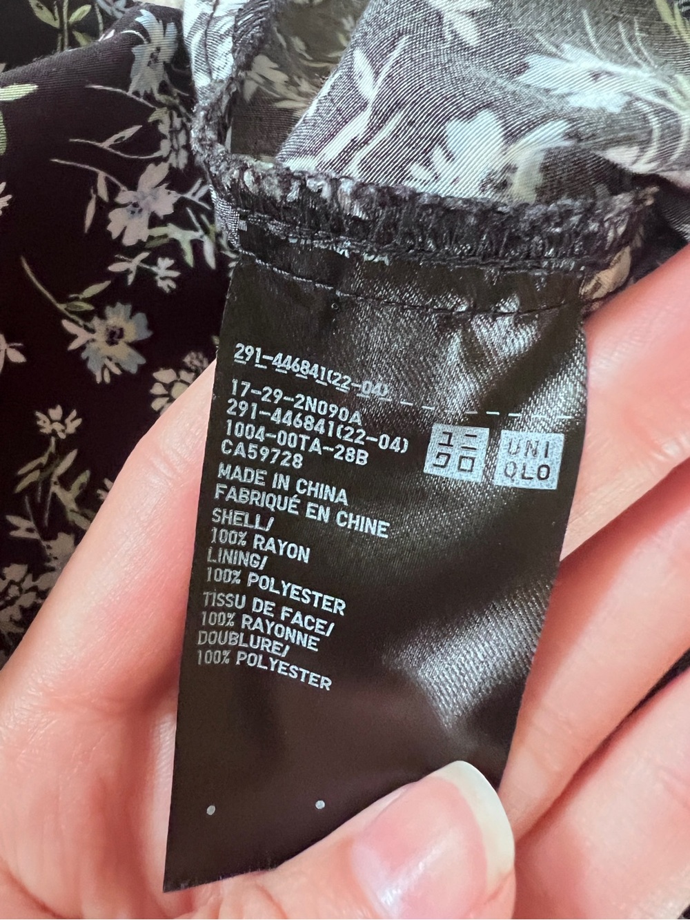 Cottagecore Uniqlo Black Floral Summer Midi Dress XS - Picture 11 of 11